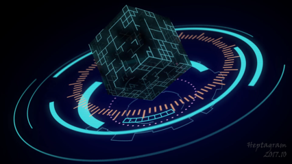 练习-未来科技感 Futuristic HUD Element Animation|三维|其他三维|Heptagram - 临摹作品 